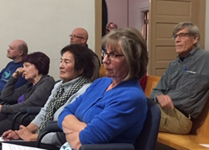 Residents listen to proceedings at last week&#8217;s public hearing.