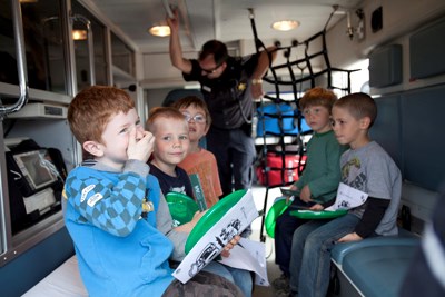 Ecole John Wilson Elementary School hosted a Transportation Fair on May 31. Six vehicles were on display; a police car, fire engine, ambulance, dog catcher vehicle, garbage