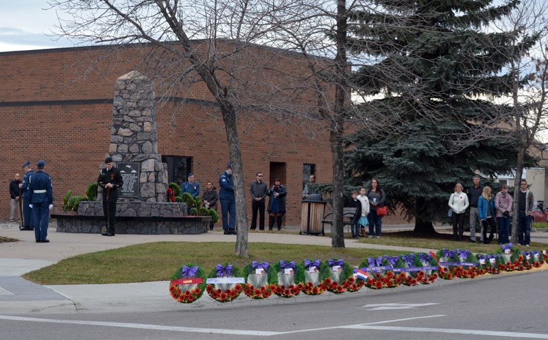 The land under and around the cenotaph at the corner of 49th Avenue and 50th Street may be acquired by the town. The board of the Chinook&#8217;s Edge School Division is