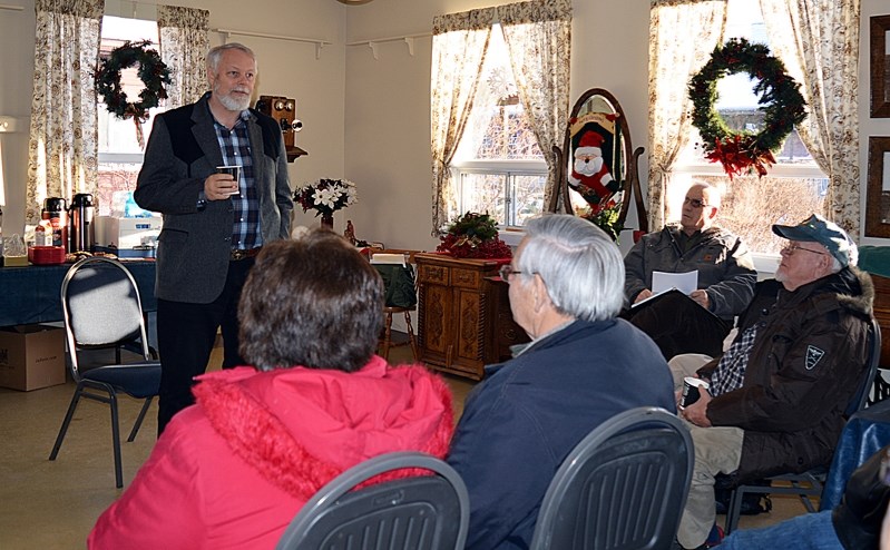 Innisfail-Sylvan Lake MLA Don MacIntyre held an open house at the Innisfail and District Historical Village on Dec. 9 to meet with local constituents before the Christmas