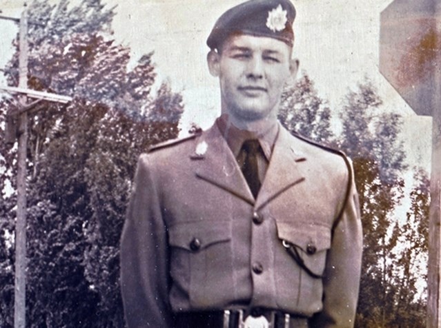 Roland Robidoux, seen here in his military uniform, was a member of the Queen&#8217;s Own Rifles of Canada for six years and served overseas as a peacekeeper during the Cold