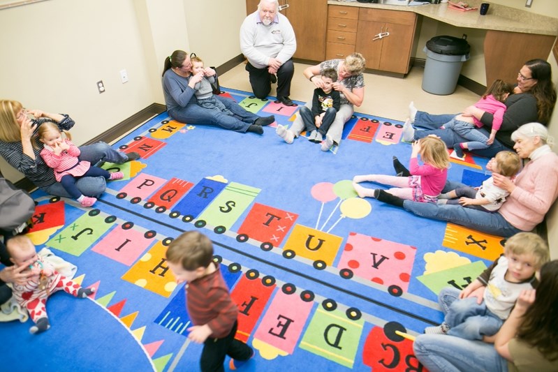 Mayor Dennis Cooper sits in on a S.E.E.D. session at the Penhold &#038; District Library on Feb. 10.