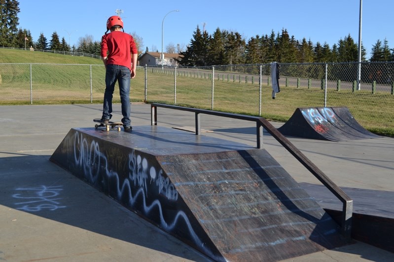 The town has committed $400,000 in financial support for a new skatepark project to replace the antiquated facility shown here along 50 Street.