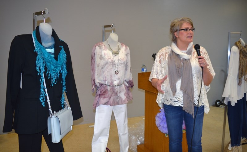 Michele Bilsborrow of Cheeky Coutures in Red Deer speaks to women about how to dress for your body type and fashion personality during the Women&#8217;s Day Out event March