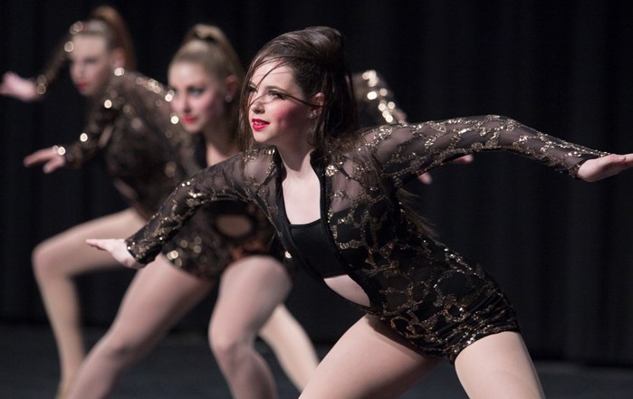 A group from Joy&#8217;s School of Dance performs Primitive during the Jazz Medium Groups section of the Diamonds and Dance festival at the TransCanada Theatre on April 1.