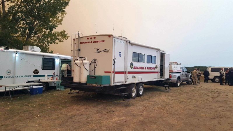 Red Deer County protective services personnel brought their command post to Twin Butte about 20 kilometres north of Waterton Lakes National Park.