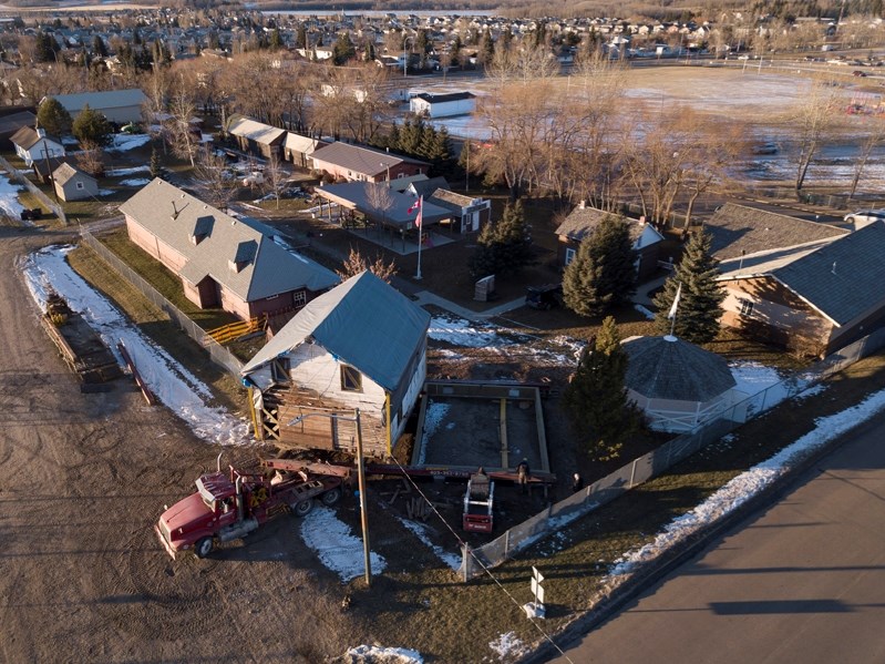 The Sinclair House is finally in Innisfail. The 125-year-old structure was moved into the Innisfail and District Historical Village on Dec. 5 after a 13 kilometre journey