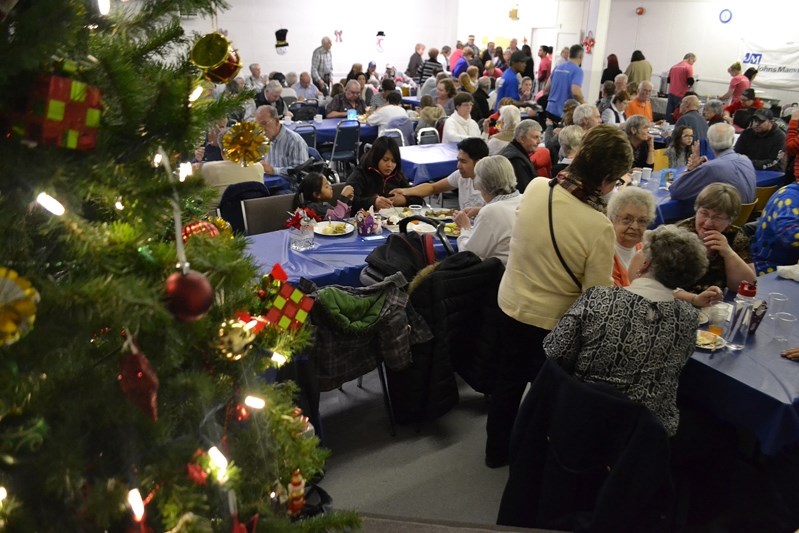 It was a full house at the Innisfail United Church on Dec. 18 for the second annual turkey dinner that was organized and hosted by Johns Manville.