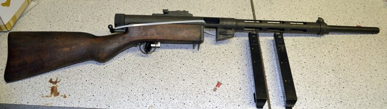 On Jan. 1 local RCMP arrested three individuals, including an Innisfail woman, on several weapons charges, including for possession of a Second World War-era Suomi M-31