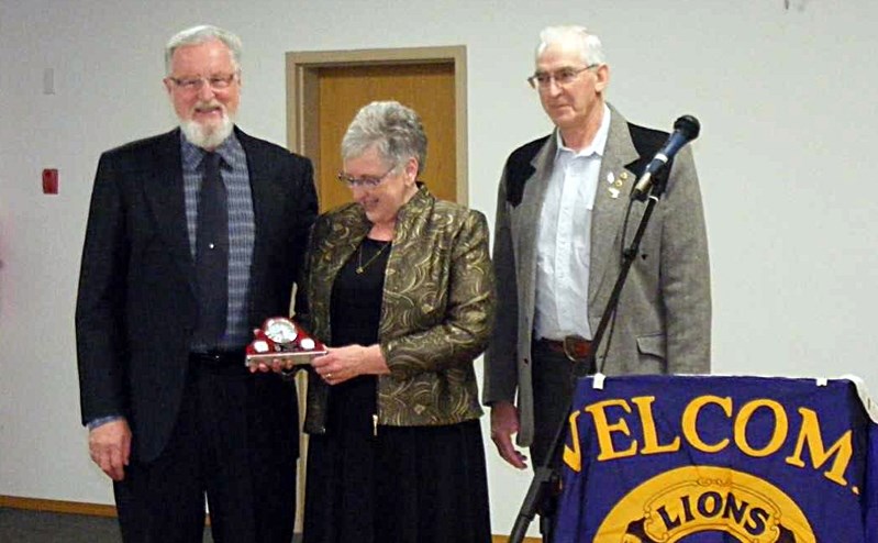 The Spruce View &amp; District Lions Club honoured the community&#8217;s Citizens of the Year at its 40th Annual Charter Night on Jan. 20. Club president Neil Gano, right,