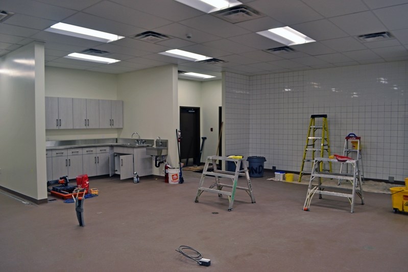 The nearly completed commercial kitchen at the new $2.3-million Bowden Community Hall. The hall committee has recently received additional funds of more than $400,000 from