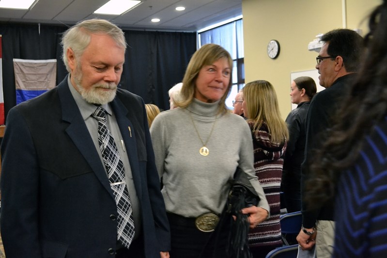 Don MacIntyre leaving a Penhold community event on Jan. 26. Two weeks later he was out as MLA and out of the United Conservative Party