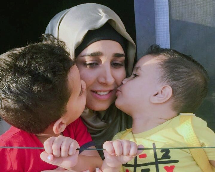 Duaa Mohammad Alhariri is seen here with her two young sons Hadi and Omar. The single-parent family is still awaiting approval to come to Canada.