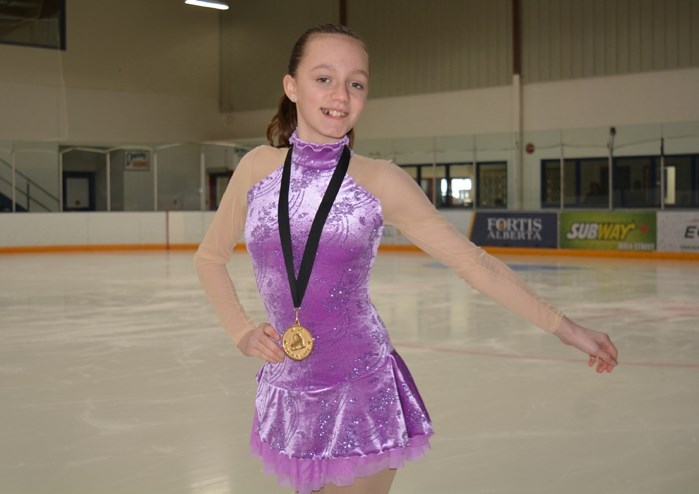 Claira Sinclair, 12, won a gold medal at the Central Alberta Open in Sylvan Lake Feb. 11