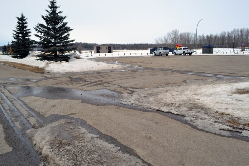 The entrance to the parking lot at Centennial Park. Despite concerns from nearby residents about excessive late evening noise the town has decided not at this time to