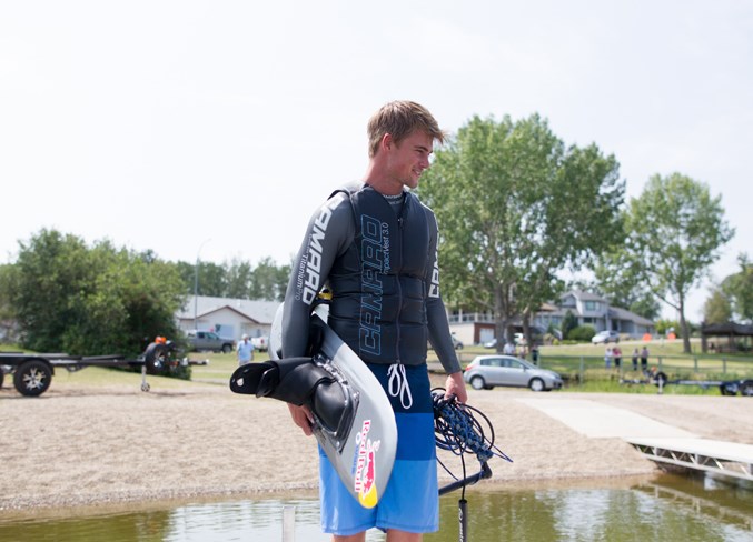 Dorien Llewellyn gets ready for a practice run on Dodd&#8217;s Lake.