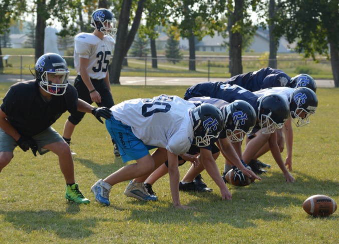 The Innisfail Cyclones 9-man football team practise skill sets last week.