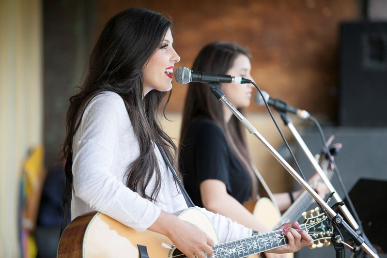 Alee and Lauren perform on the main stage during the event on August 8.