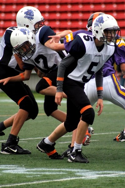 The Innisfail Cyclones bantam football team wore orange in support of Aidan Remple last weekend in Calgary.