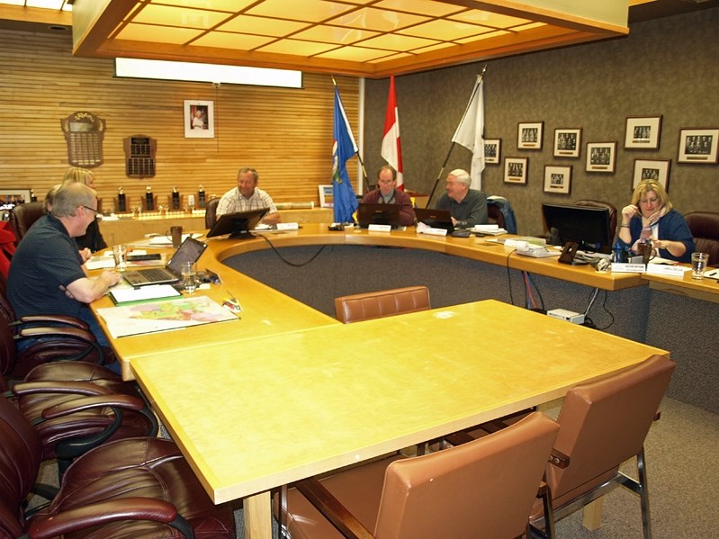 Innisfail town council and staff at a recent regular council meeting.