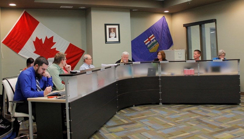 Town of Penhold Councilors ponders issues during a recent meeting.