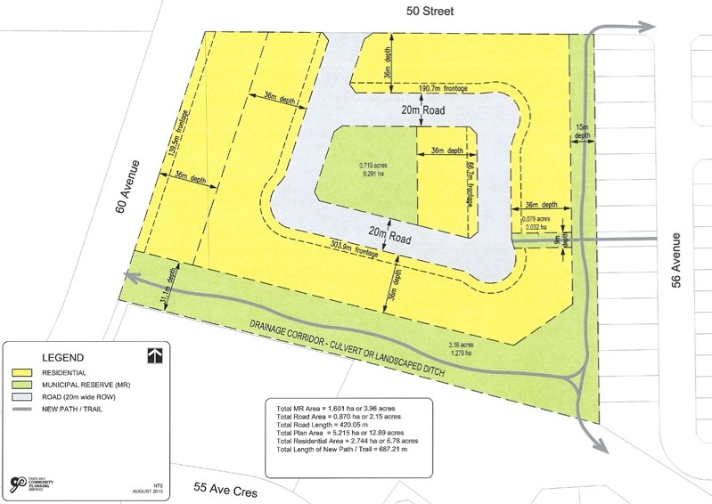 Town drawing for the new Napoleon Meadows subdivision which will have 42 residential lots.