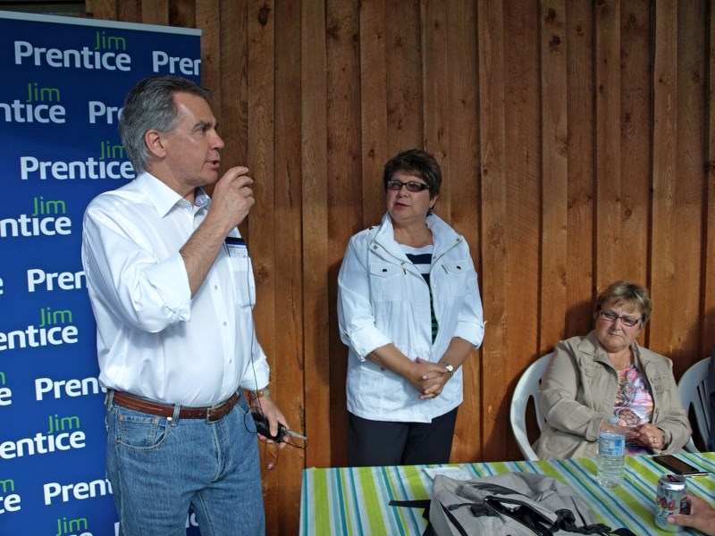 Jim Prentice speaks to party faithful in Innisfail last week.