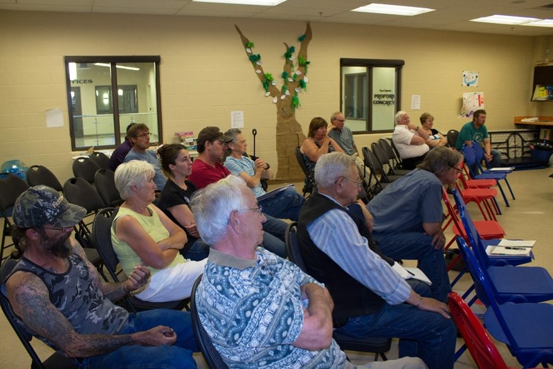 Penhold Fleming Ave. citizens listen to the Subdivision and Development Appeal Board decision regarding Custom Bulk Services Inc. application to expand on 950 Fleming Ave. on 