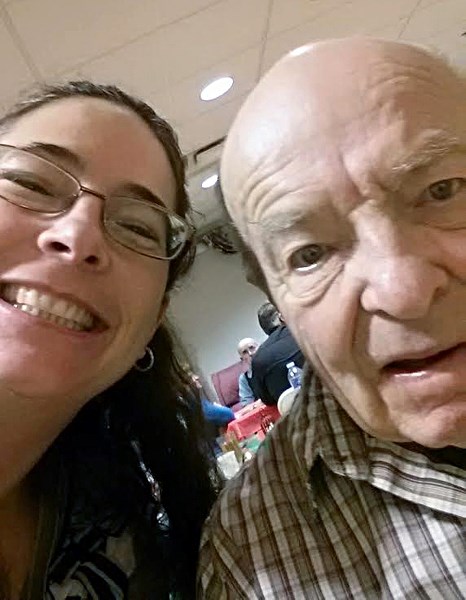 Lynn Whitney, left, poses for a recent photo with her father Donald Racher. Racher was diagnosed with dementia a year and a half ago.