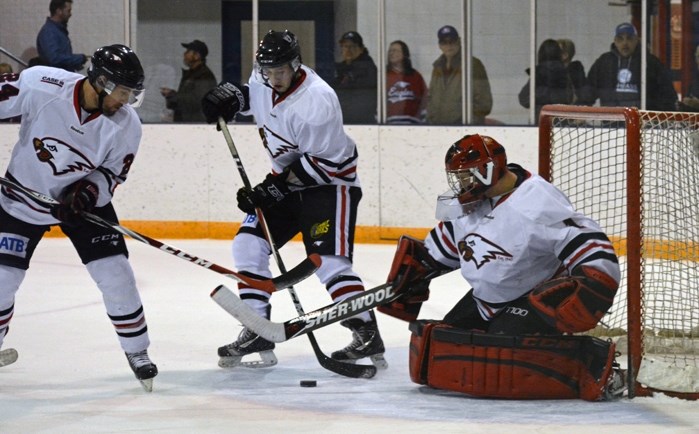 The Innisfail Eagles are seen here in a recent game against the Fort Saskatchewan Chiefs.