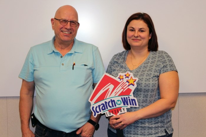 Jeannot Desjardins, left, and his daughter-in-law Vanessa Desjardins, are two of Alberta&#8217;s newest scratch &#8216;n win million-dollar winners.