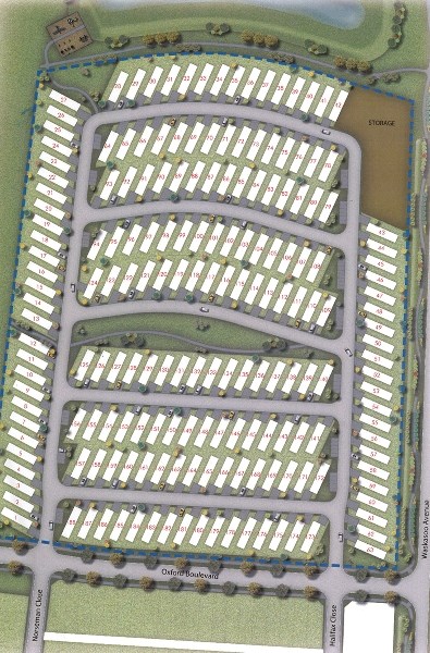 An artist rendering of the proposed manufactured homes park in Penhold&#8217;s Oxford Landing subdivision.