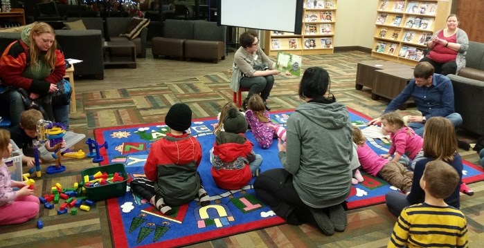 Families gathered at the Penhold Public Library and participated in a number of activities including a scavenger hunt and bedtime story time.