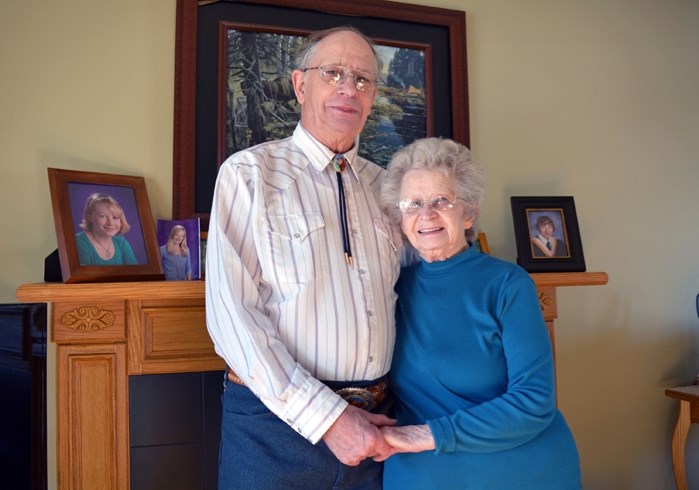 Marvin and Mary Latimer at their home in Innisfail. The couple recently celebrated 56 years of marriage.