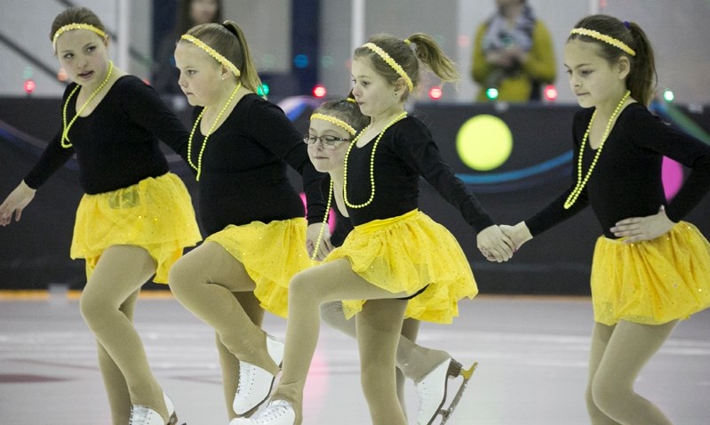 Members of the Pre-STARs group perform Yellow during the Ice Show, which featured the theme Colours for the 52nd annual event.