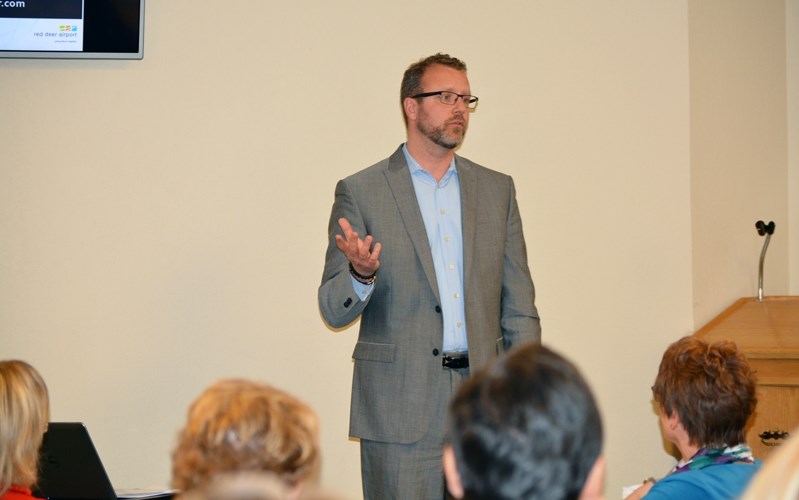 RJ Steenstra, chief executive officer for the Red Deer Regional Airport Authority, was in Innisfail last week to speak to members of the Innisfail and District Chamber of