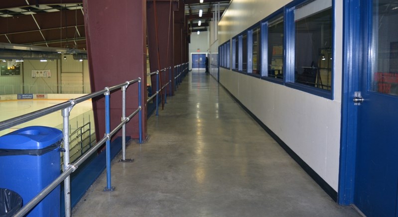 The upstairs mezzanine section of the Innisfail Arena, one of several areas at the arena that were originally slated for renovations and upgrades later this year. It