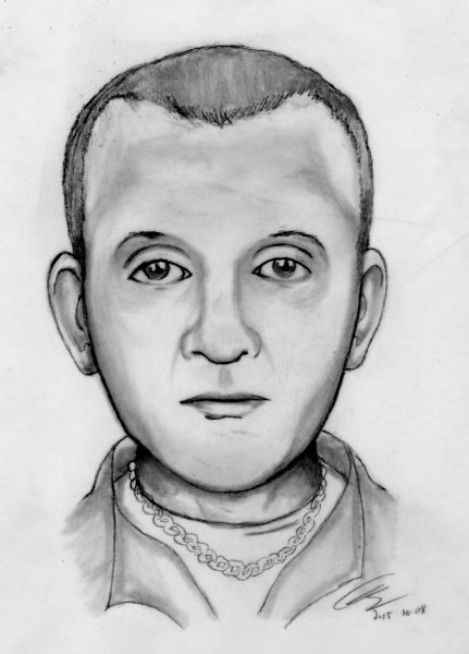 RCMP say this sketch from last fall led to the recent arrest of a Red Deer man wanted in connection to the Oct. 7, 2015 theft of $5,000 worth of gold chains at Ingham&#8217;s 