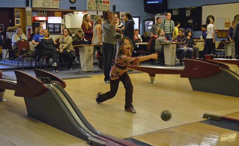 Trianna and her Big Sister were two of dozens of bowlers who took part in the annual Bowl For Kids with the Big Brothers Big Sisters of Innisfail on March 19. This