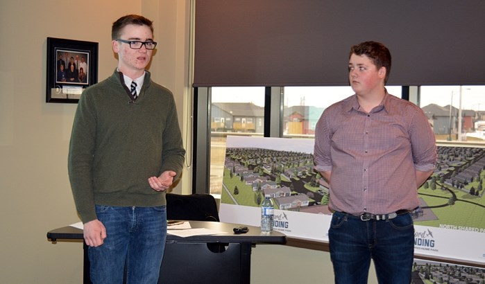 Brett Bailey, left, and Ryan Clarke, recently made a presentation to Penhold council asking for support and sponsorship to help send two students from Penhold Crossing