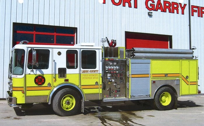 The new fire engine the Innisfail Fire Department wants to buy. It is now up in Leduc County. The town is prepared to spend $162,000 to acquire it.