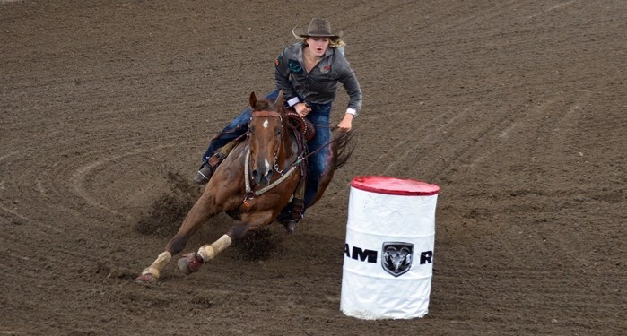 Innisfail barrel racer Sydney Daines wowed the crowds during the 56th annual Innisfail Pro Rodeo at the Daines Ranch.