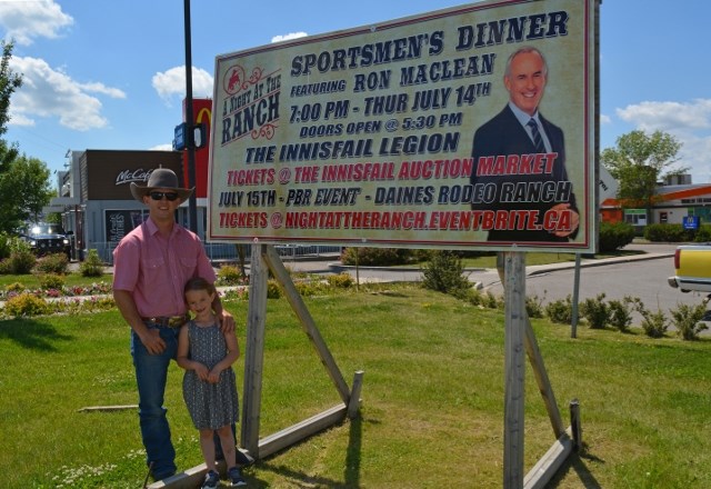 Kyle Daines and his daughter Jet are all smiles as they prepare to welcome &#8216;Mr. Hockey Night in Canada&#8217; Ron MacLean for the annual Sportsmen&#8217;s Dinner at the 