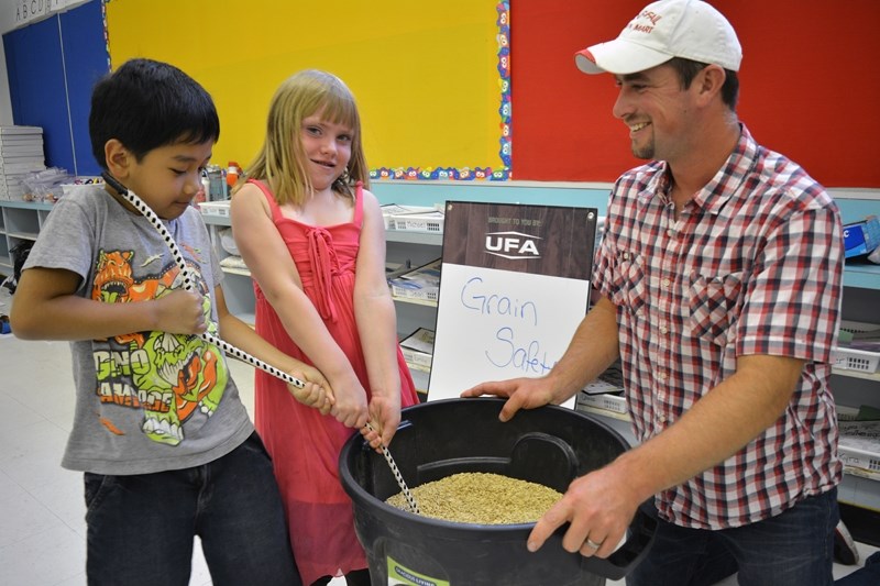 Grade 1 students at école John Wilson Elementary School learned about the importance of farm safety during a Safety Day program presentation on June 23. Students were