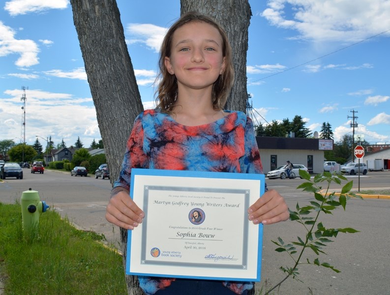 Sophia Bouw, a 10-year-old student at Ecole John Wilson Elementary School in Innisfail, was the recipient of the 2016 Martyn Godfrey Young Writers Award, presented to