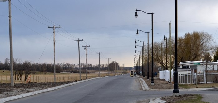 An intersection in Penhold along Waskasoo Avenue. The town is now moving forward to improve safety at intersections and crosswalks.