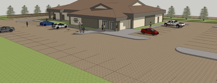 Artist rendering of the new Bowden Community Hall, which will be vastly larger than the old venue, which was a relic from the Second World War.