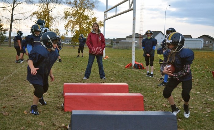 The Innisfail Minor Football atom team members have been working hard at improving their skills this season.