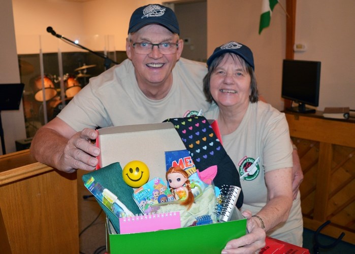 John and Dorothy Fehr will be collecting and packing shoeboxes for Operation Christmas Child later this month. The public is welcome to join them for a packing party on Nov.