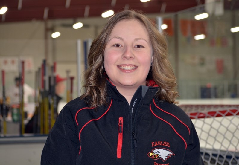 Meagyn Green, a registered massage therapist, is one of the newest members on the Innisfail Eagles bench this season.